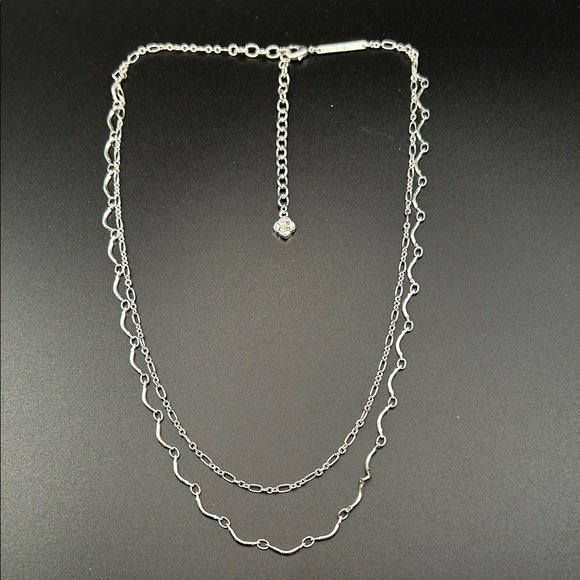 Kendra Scott Jewelry - Kendra Scott Layered Chain Scalloped Necklace #643 silver tone double layer